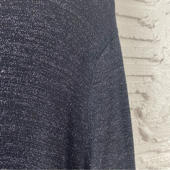 Lane Bryant Midi Sweater Dress Purple Metallic Shimmer Tie V-Neck 18/20 - Picture 12 of 16